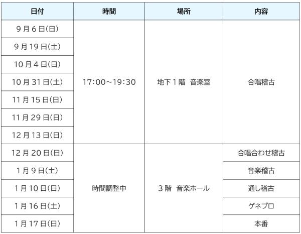 練習日程